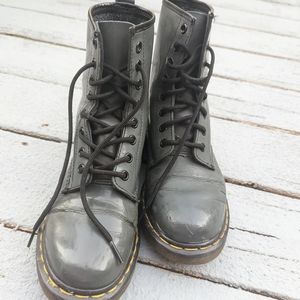 Dr. Martens 1460 8-Eye Patent Grey Boots